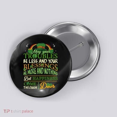 Irish Blessing St Patricks Day Leprechaun Rainbow Irish Button