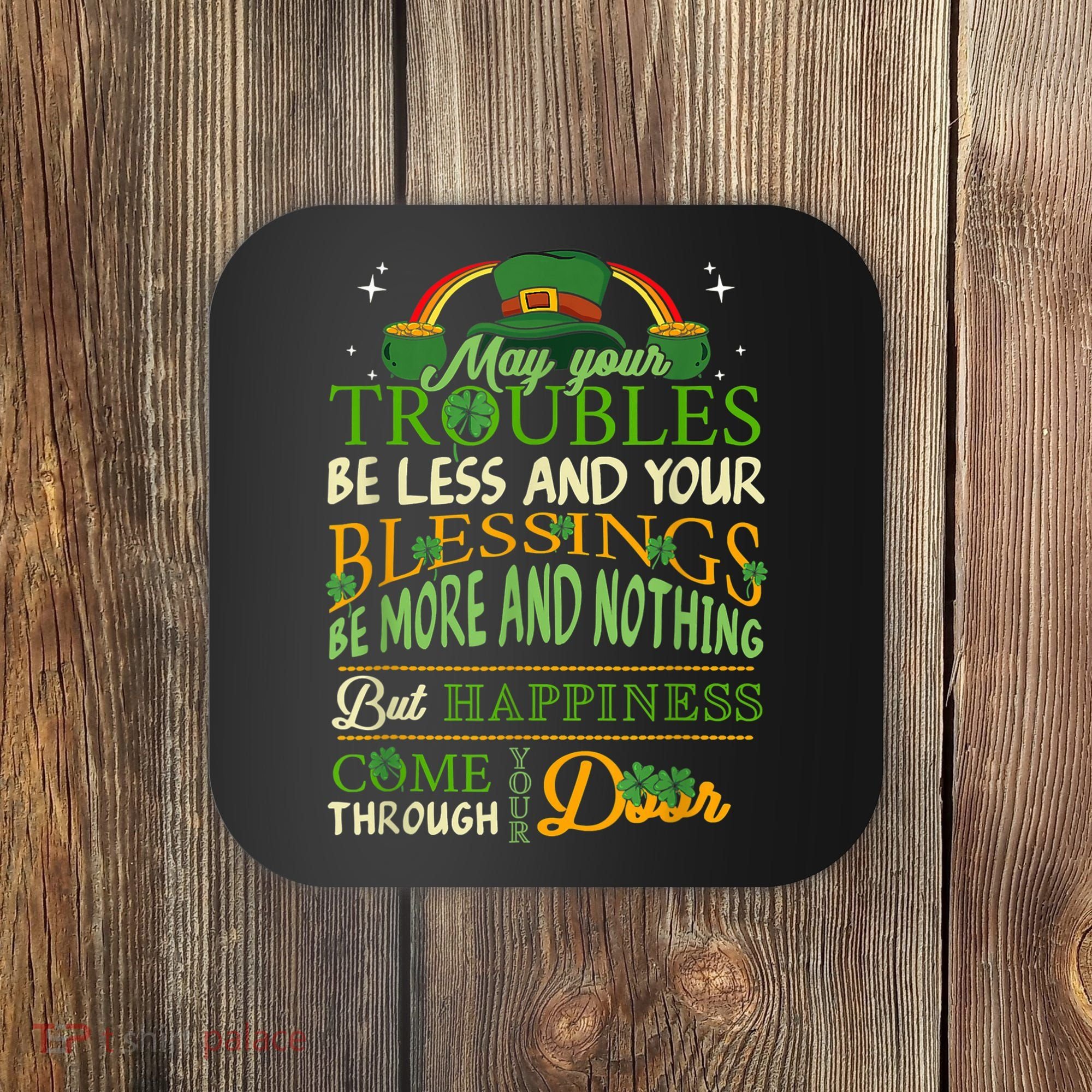 Irish Blessing St Patricks Day Leprechaun Rainbow Irish Coaster