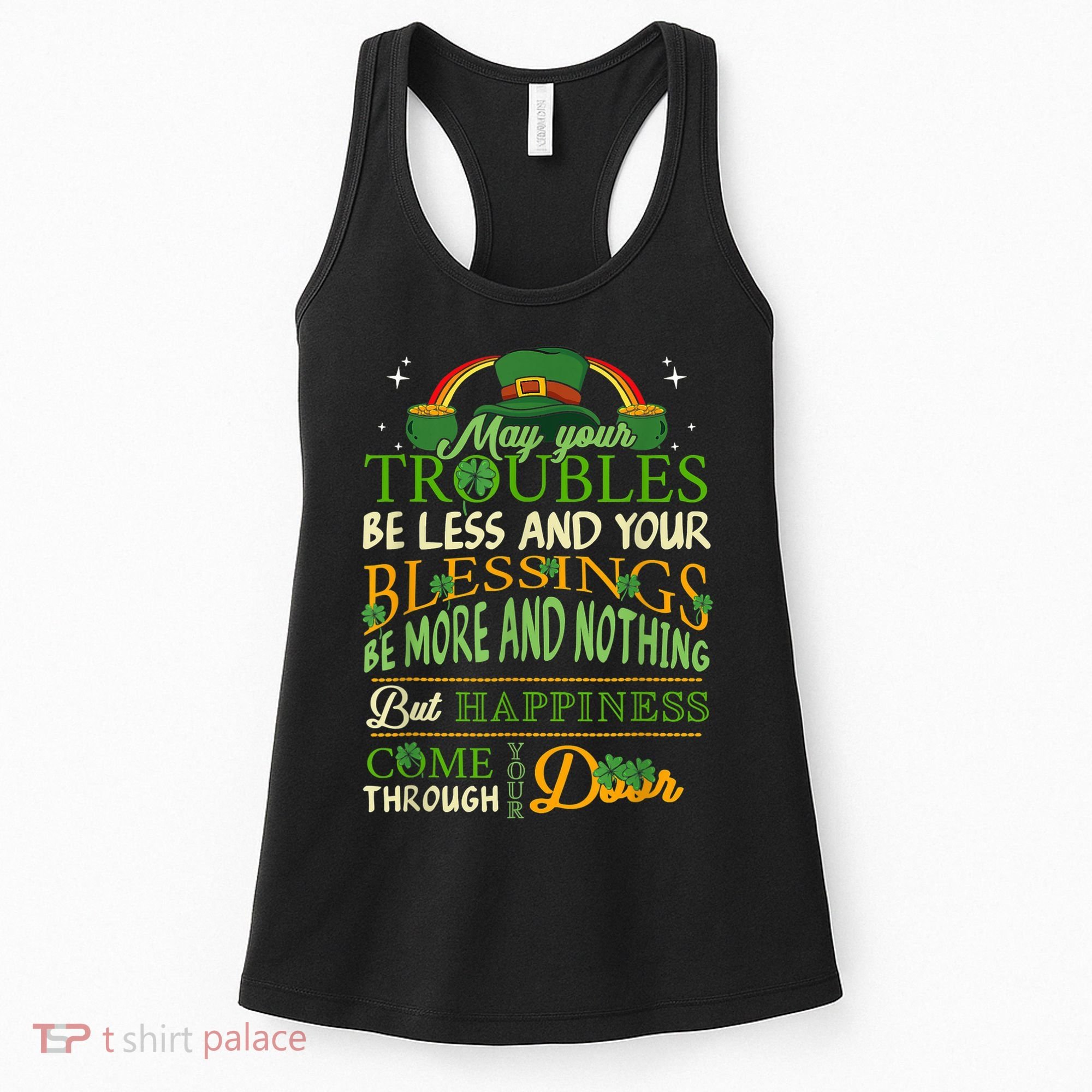 Irish Blessing St Patricks Day Leprechaun Rainbow Irish Women's Tank Top
