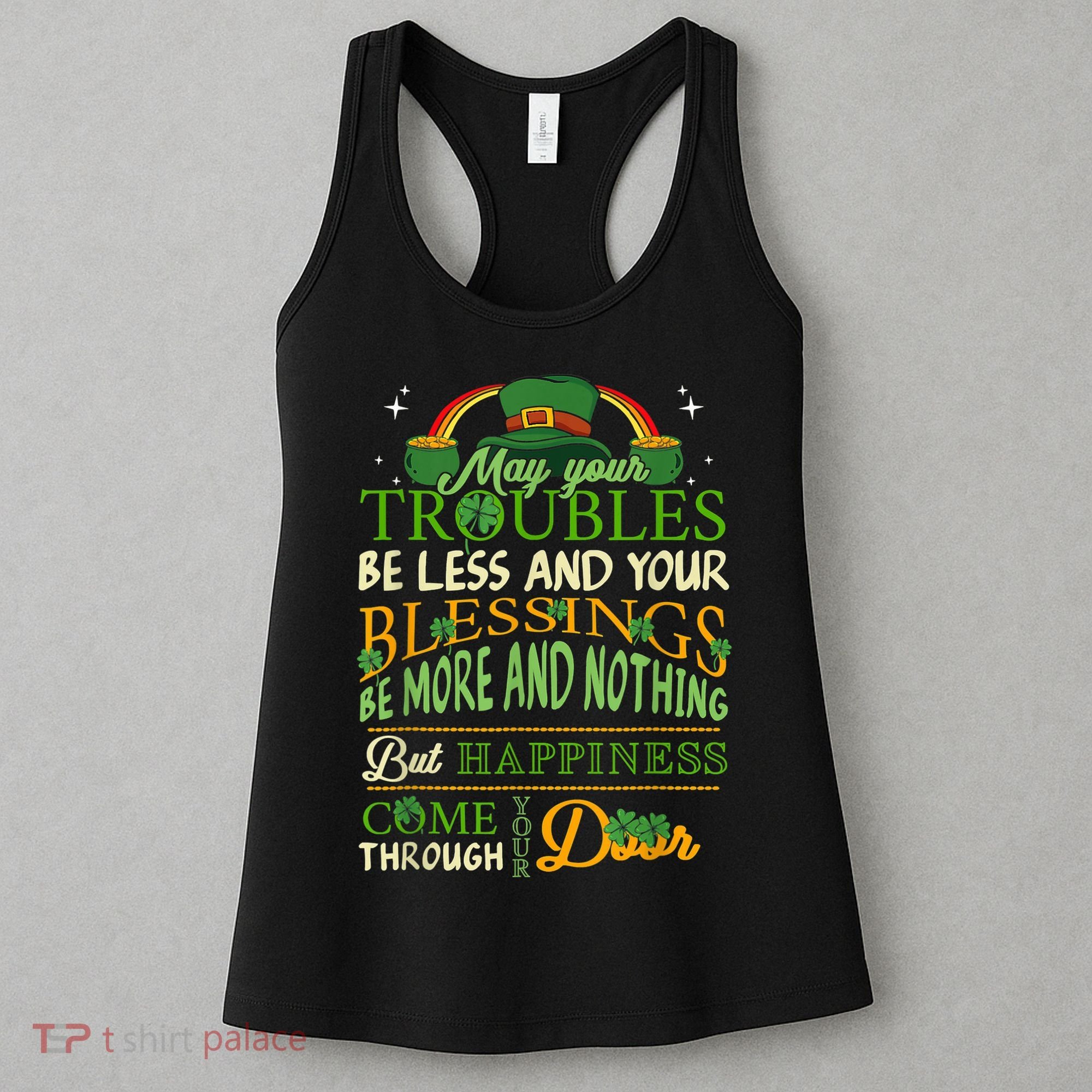 Irish Blessing St Patricks Day Leprechaun Rainbow Irish Women's Tank Top