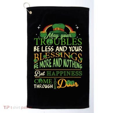 Irish Blessing St Patricks Day Leprechaun Rainbow Irish Golf Towel