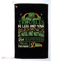 Irish Blessing St Patricks Day Leprechaun Rainbow Irish Golf Towel thumb 0