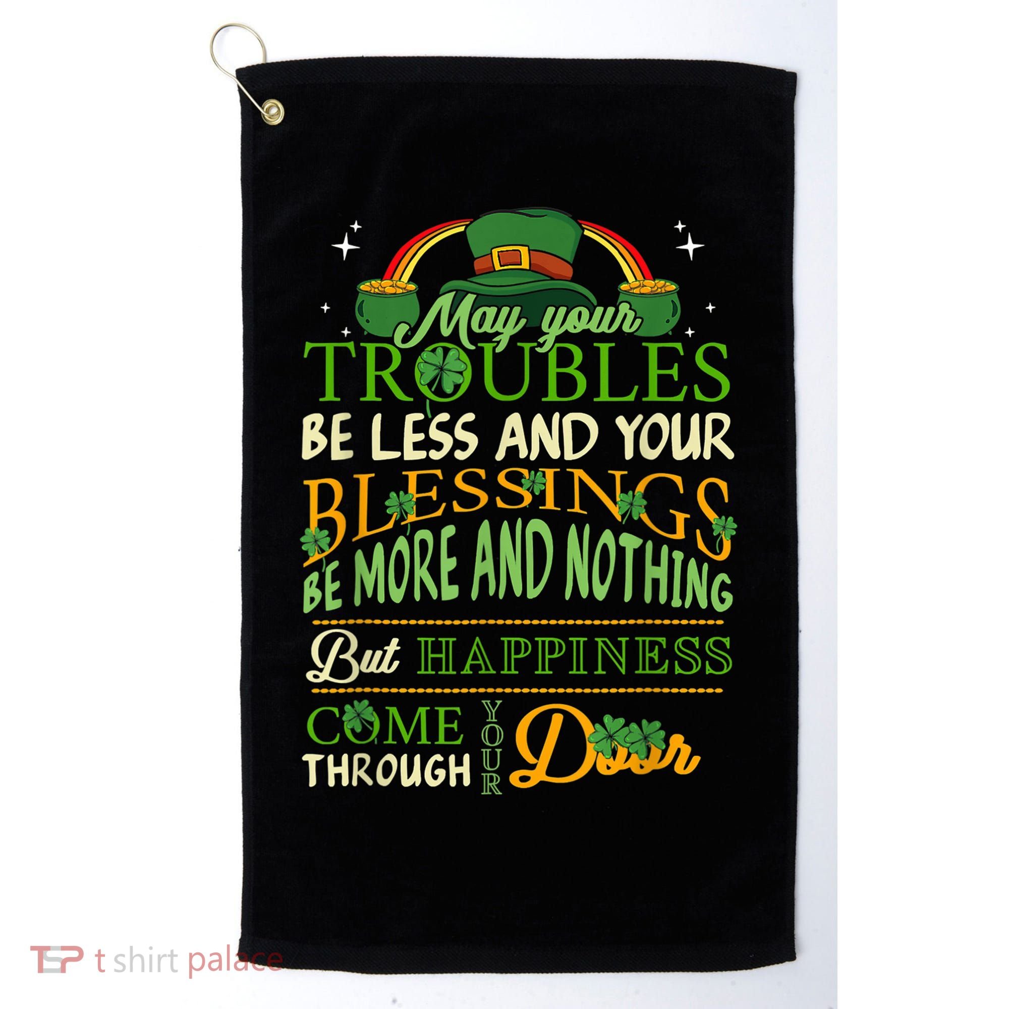 Irish Blessing St Patricks Day Leprechaun Rainbow Irish Golf Towel