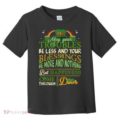 Irish Blessing St Patricks Day Leprechaun Rainbow Irish Toddler T-Shirt