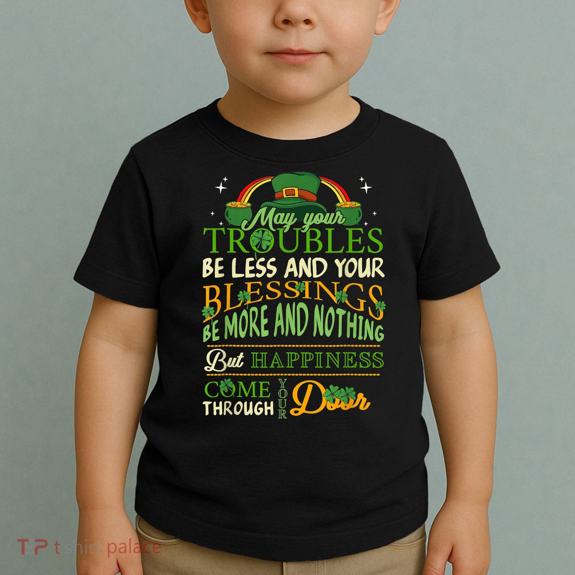 Irish Blessing St Patricks Day Leprechaun Rainbow Irish Toddler T-Shirt