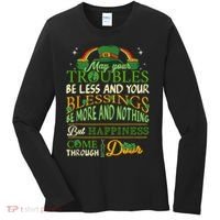 Irish Blessing St Patricks Day Leprechaun Rainbow Irish Women's Long Sleeve Shirt thumb 0