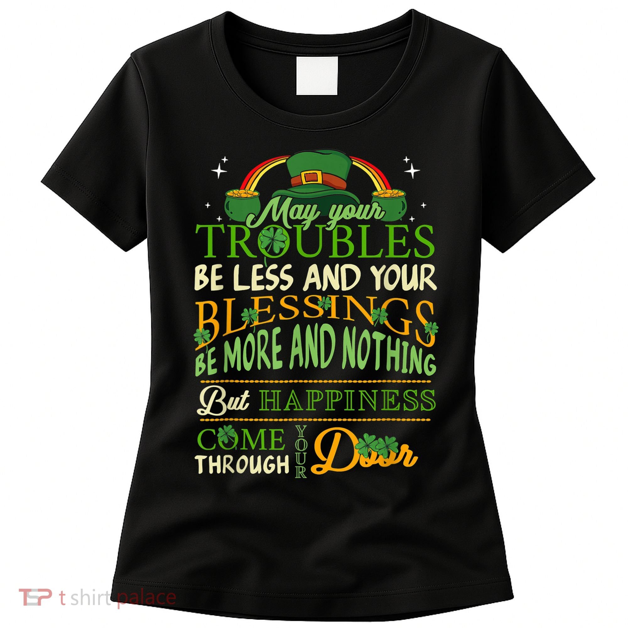 Irish Blessing St Patricks Day Leprechaun Rainbow Irish Women's T-Shirt