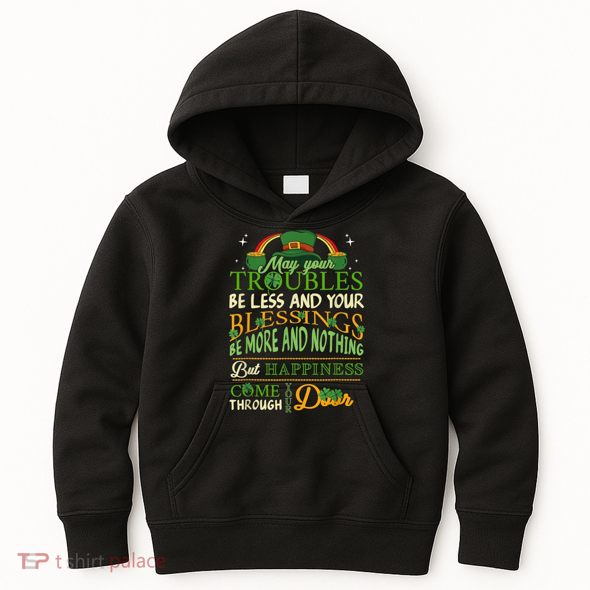 Irish Blessing St Patricks Day Leprechaun Rainbow Irish Kids Hoodie