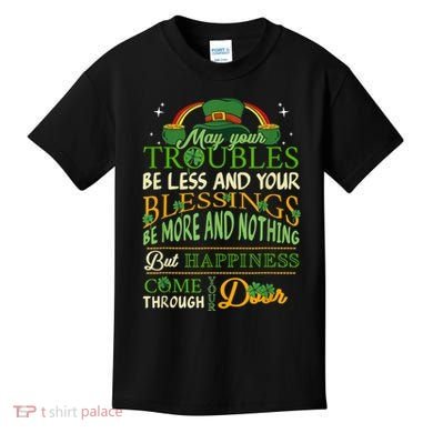 Irish Blessing St Patricks Day Leprechaun Rainbow Irish Kids T-Shirt