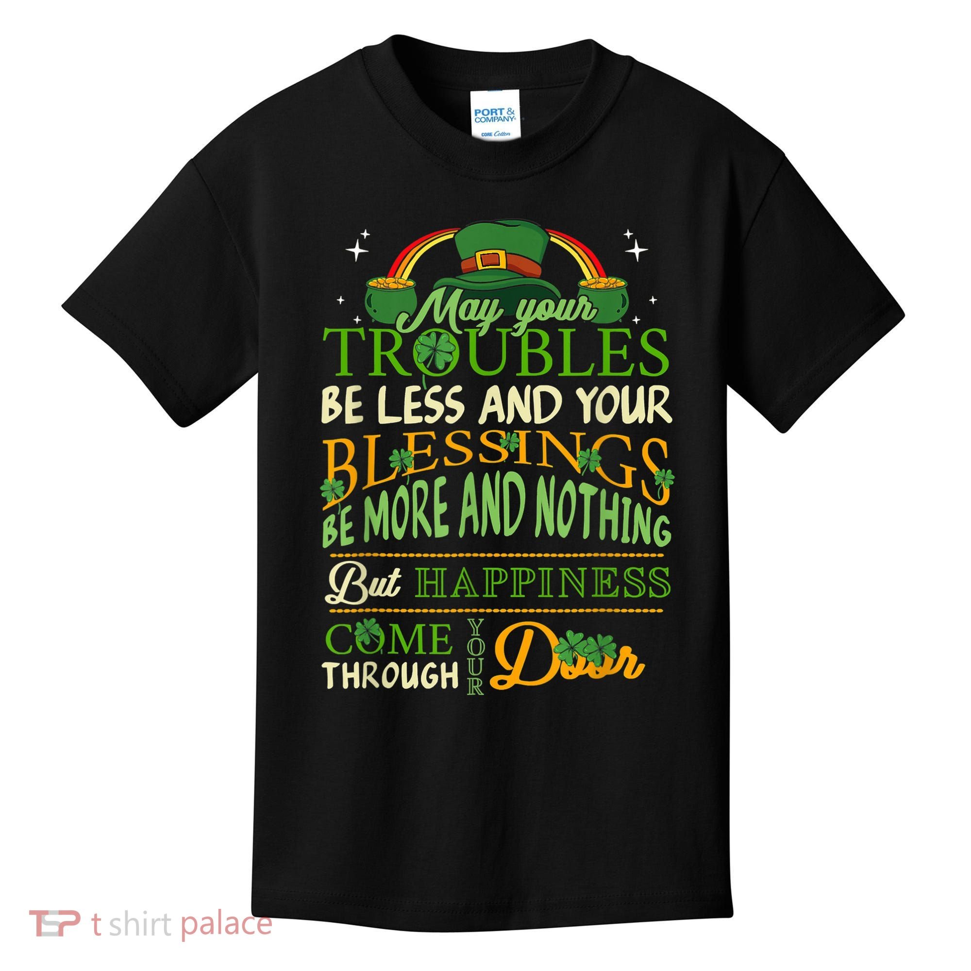 Irish Blessing St Patricks Day Leprechaun Rainbow Irish Kids T-Shirt
