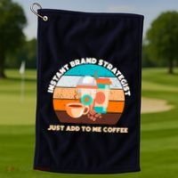 Instant Brand Strategist Just Add To Me Coffee Funny Coffee Lover Golf Towel thumb 1