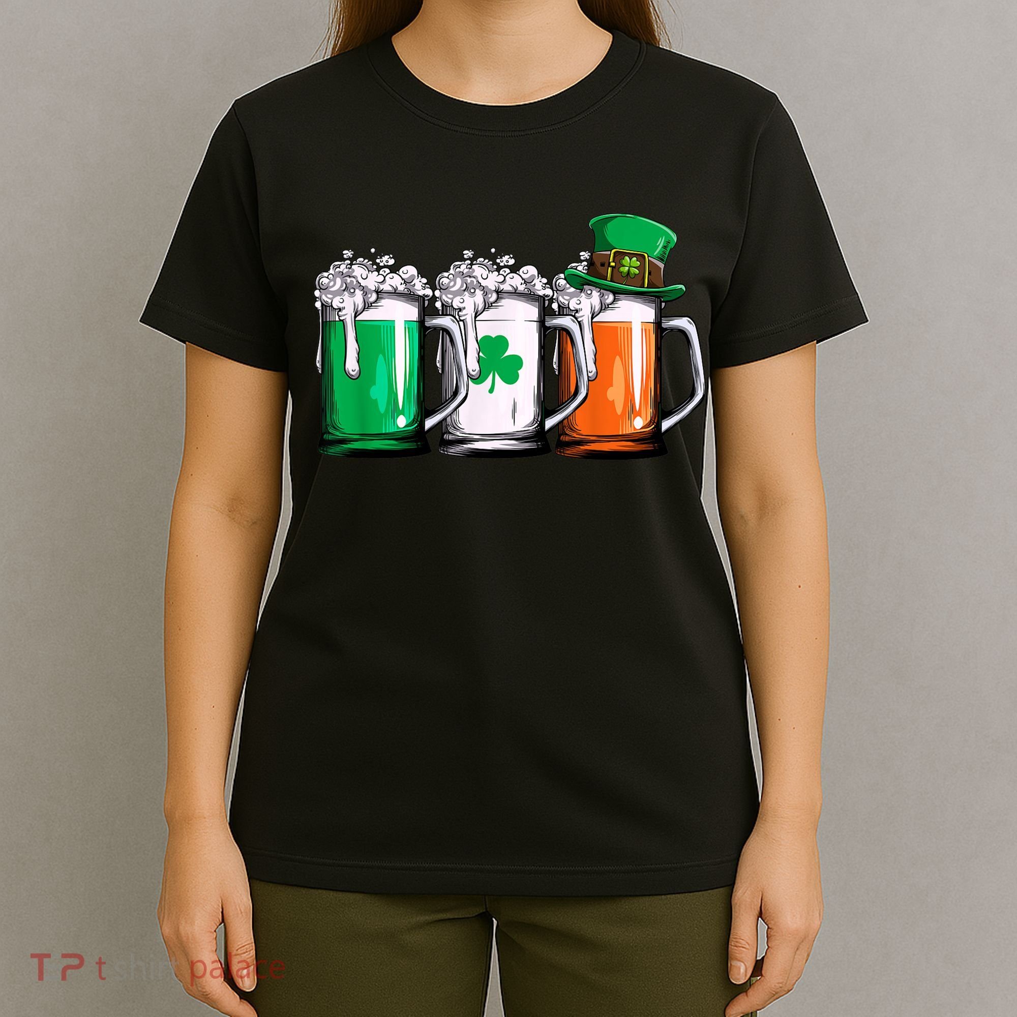 Irish Beer Ireland Flag St Patricks Day Men Women Leprechaun T-Shirt