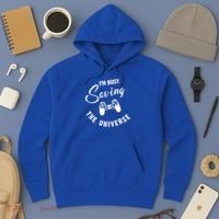 I'm Busy Saving The Universe Gamer Hoodie thumb 3