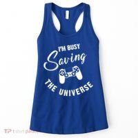 I'm Busy Saving The Universe Gamer Women's Tank Top thumb 0