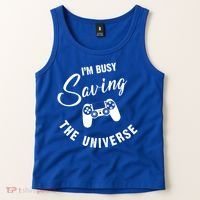 I'm Busy Saving The Universe Gamer Tank Top thumb 2