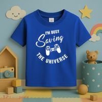 I'm Busy Saving The Universe Gamer Toddler T-Shirt thumb 3
