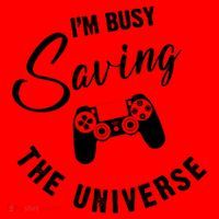I'm Busy Saving The Universe Gamer Santa Hat thumb 1