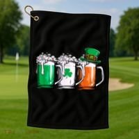 Irish Beer, St Patricks Day, Funny St Patricks Day, St Patricks Day Drinking Golf Towel thumb 1