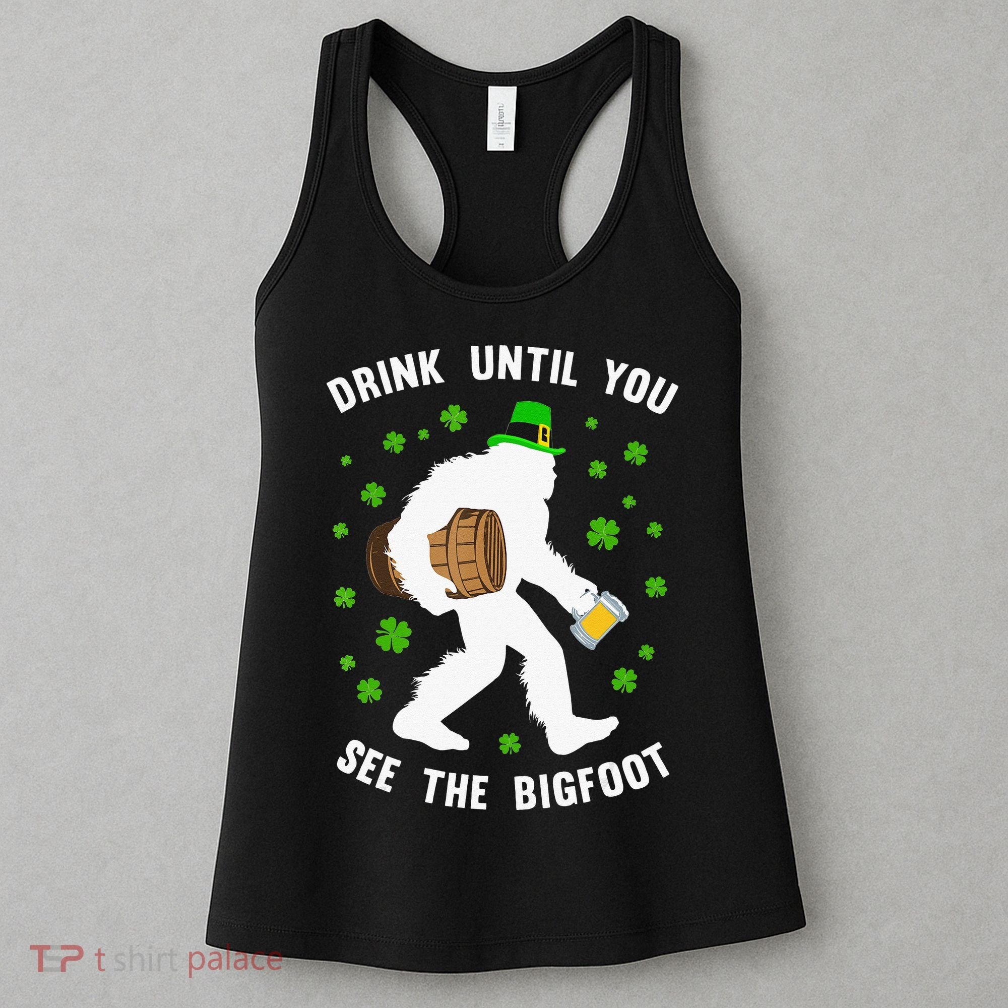 Irish Bigfoot St Patricks Day Leprechaun Sasquatch Party Women's Tank Top