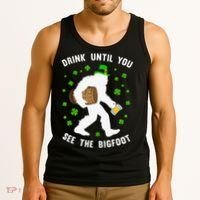 Irish Bigfoot St Patricks Day Leprechaun Sasquatch Party Tank Top thumb 3