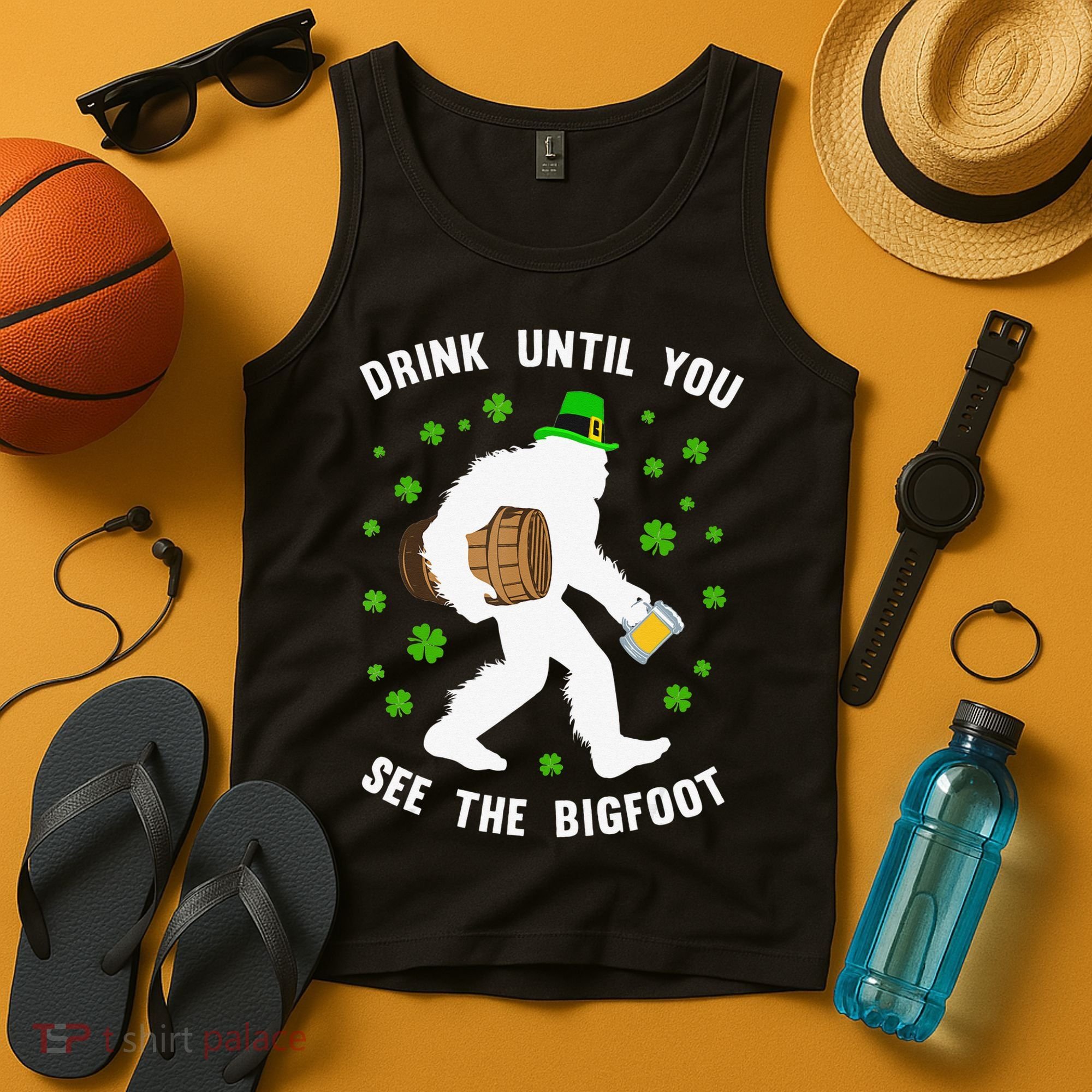 Irish Bigfoot St Patricks Day Leprechaun Sasquatch Party Tank Top