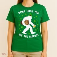 Irish Bigfoot St Patricks Day Leprechaun Sasquatch Party T-Shirt thumb 4