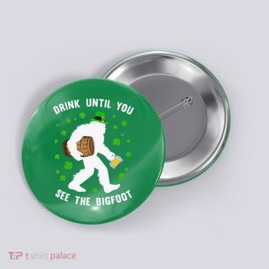 Irish Bigfoot St Patricks Day Leprechaun Sasquatch Party Button