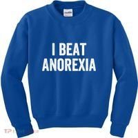I Beat Survived Anorexia Awareness Survivor Gift Kids Sweatshirt thumb 0