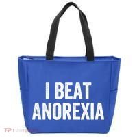 I Beat Survived Anorexia Awareness Survivor Gift Tote Bag thumb 0