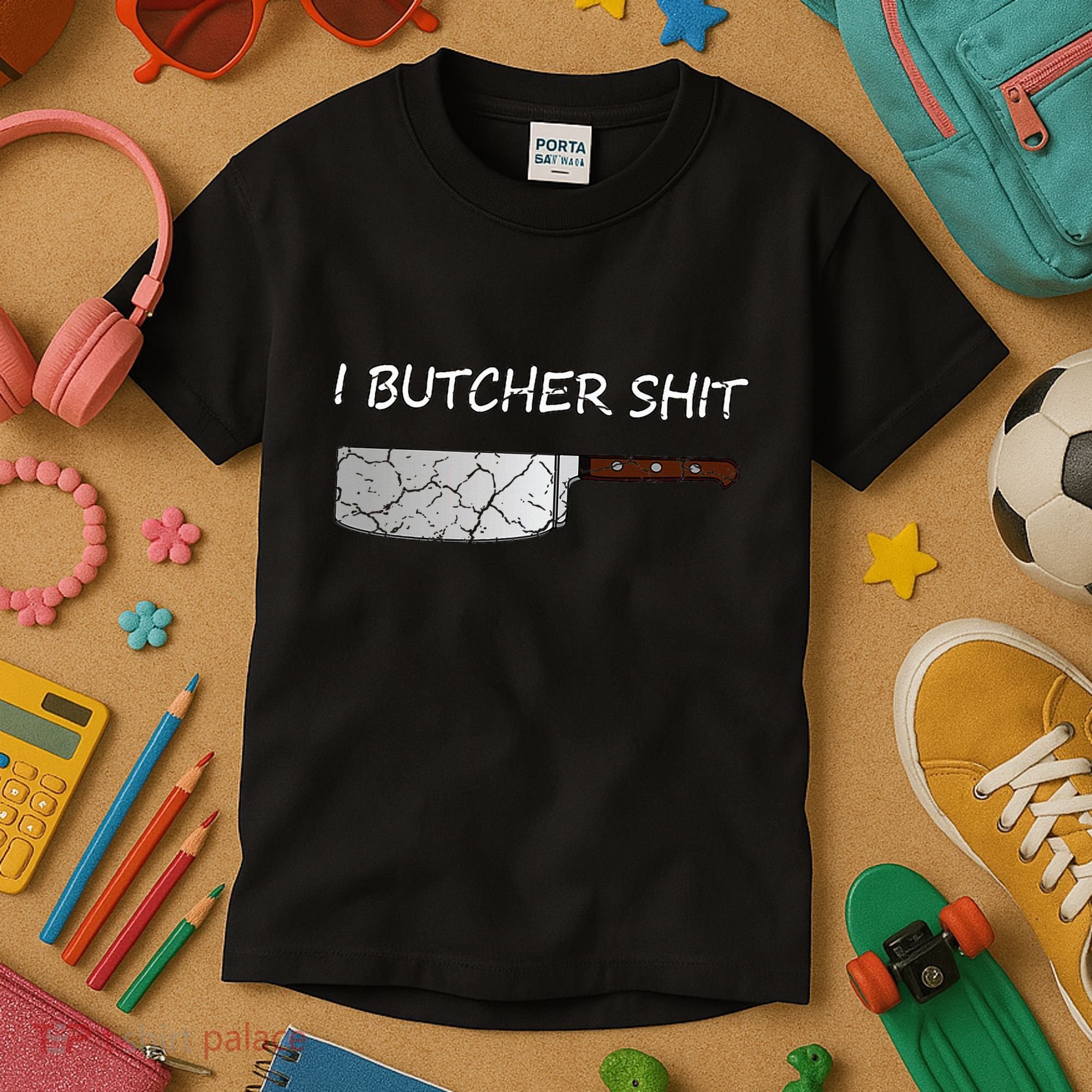 I Butcher Shit Funny Butcher Meat Cutter Gift Kids T-Shirt