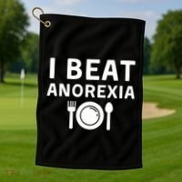 I Beat Survived Anorexia Awareness Survivor Golf Towel thumb 1