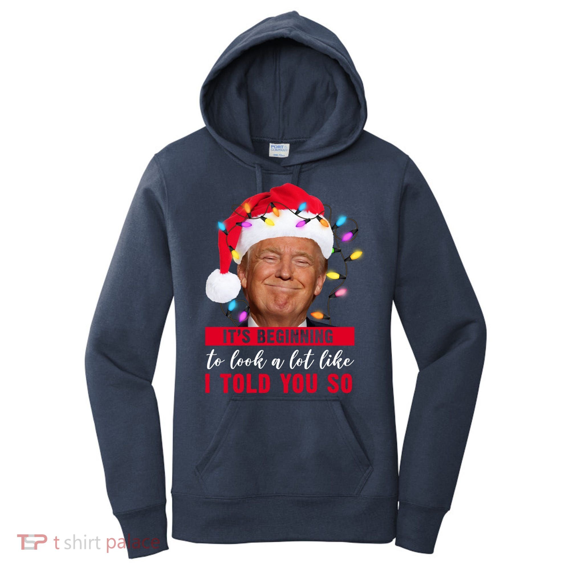 It's Beginning To Look A Lot Like I Told You So Funny Donald Trump Christmas Women's Hoodie
