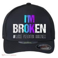 Im Broken Teal & Purple Ribbon Suicide Prevention Awareness Flexfit Unipanel Trucker Cap thumb 0