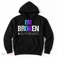 Im Broken Teal & Purple Ribbon Suicide Prevention Awareness Hoodie thumb 0