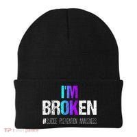 Im Broken Teal & Purple Ribbon Suicide Prevention Awareness Beanie thumb 0