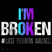 Im Broken Teal & Purple Ribbon Suicide Prevention Awareness Mousepad thumb 1