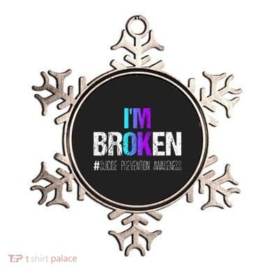 Im Broken Teal & Purple Ribbon Suicide Prevention Awareness Ornament