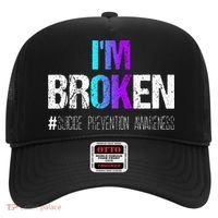 Im Broken Teal & Purple Ribbon Suicide Prevention Awareness Hat thumb 0
