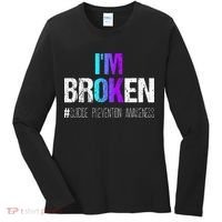 Im Broken Teal & Purple Ribbon Suicide Prevention Awareness Women's Long Sleeve Shirt thumb 0