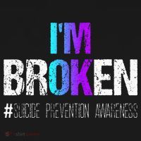 Im Broken Teal & Purple Ribbon Suicide Prevention Awareness Kids T-Shirt thumb 4