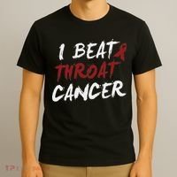 I Beat Throat Cancer T Funny Survivor Cancer Beat T-Shirt thumb 3