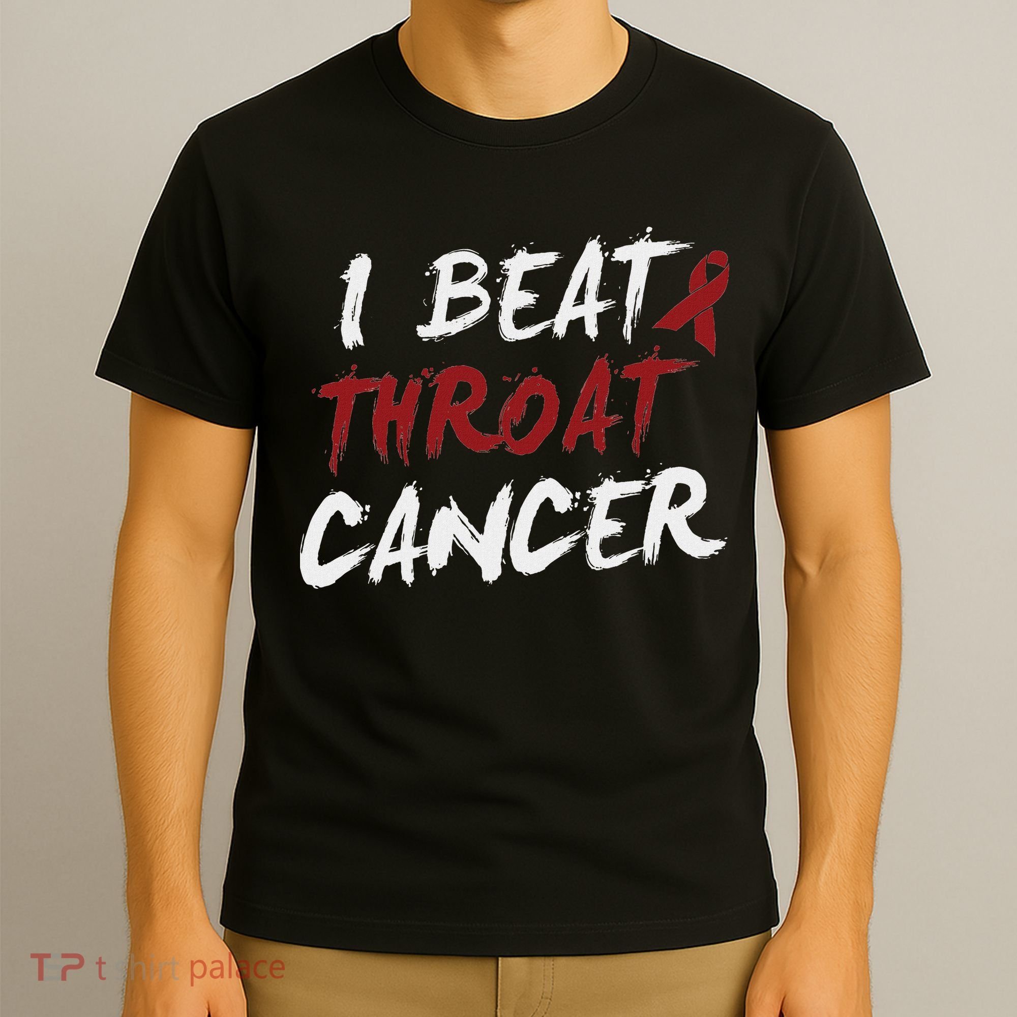 I Beat Throat Cancer T Funny Survivor Cancer Beat T-Shirt