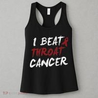 I Beat Throat Cancer T Funny Survivor Cancer Beat Women's Tank Top thumb 3