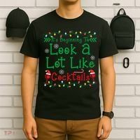 It's Beginning To Look A Lot Like Cocktails Funny Christmas T-Shirt thumb 6