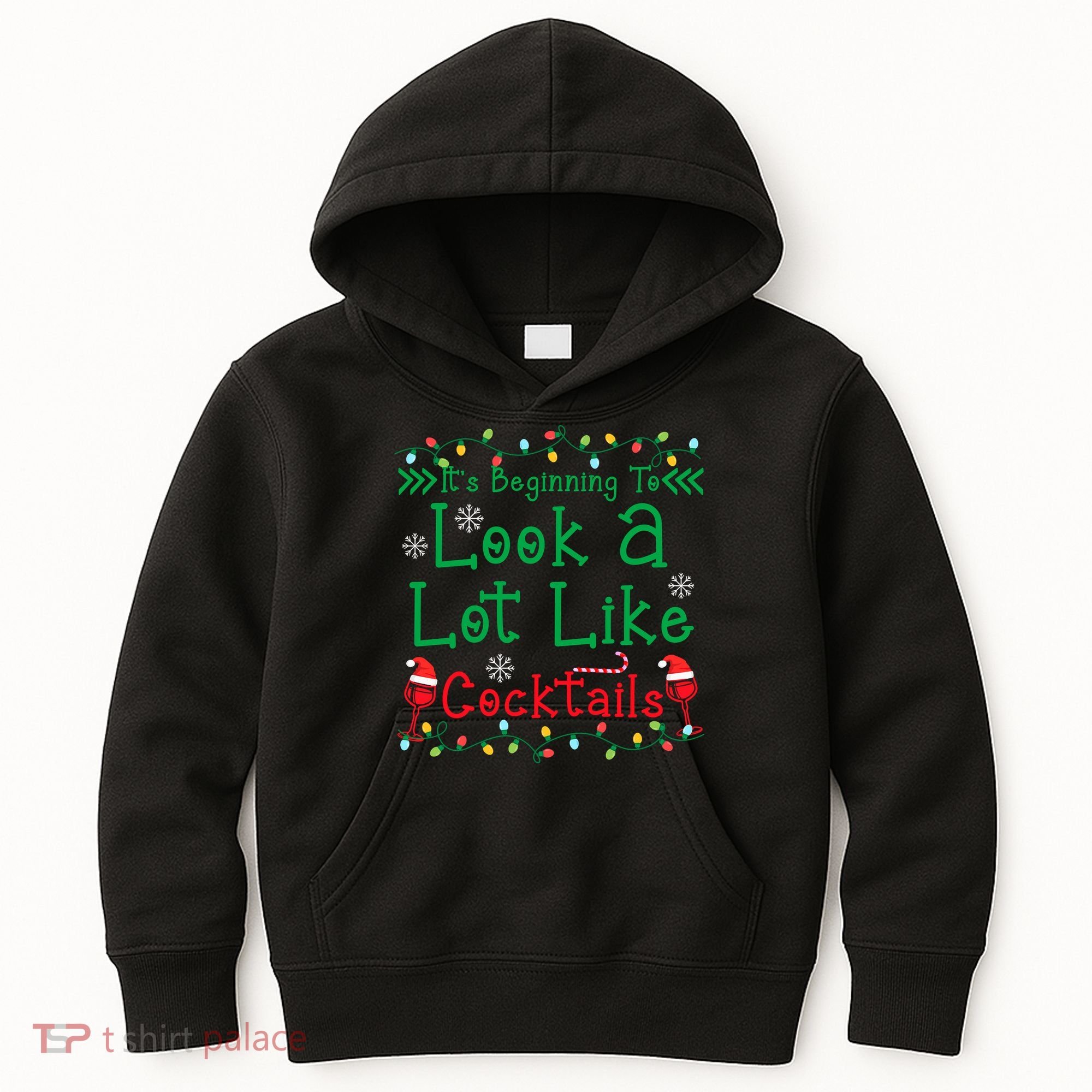 It's Beginning To Look A Lot Like Cocktails Funny Christmas Kids Hoodie