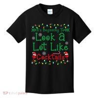It's Beginning To Look A Lot Like Cocktails Funny Christmas Kids T-Shirt thumb 0