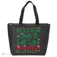 It's Beginning To Look A Lot Like Cocktails Funny Christmas Tote Bag thumb 0