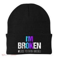 Im Broken Teal & Purple Ribbon Suicide Prevention Awareness Beanie thumb 0
