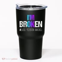 Im Broken Teal & Purple Ribbon Suicide Prevention Awareness Tumbler thumb 0