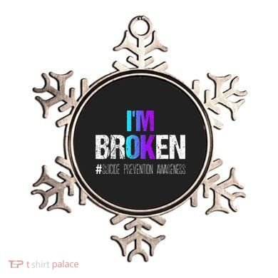 Im Broken Teal & Purple Ribbon Suicide Prevention Awareness Ornament